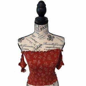 Sparrow Red Floral Crop Top